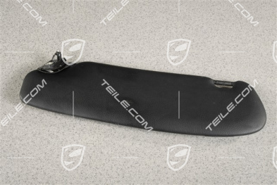 Sonnenblende, mit Spiegel und Leuchte, Kunstleder, Schwarz, R