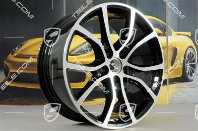 21-inch wheel rim set Cayenne Exclusive Design, 11J x 21 ET58 + 9,5J x 21 ET46, black high gloss