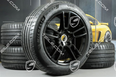 19-inch summer wheels set "Panamera", rims 9J x 19 ET64 + 10,5 J x 19 ET62 + Michelin Sport 4 summer tyres 265/45 R19 + 295/40 R19, in black high gloss