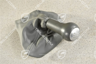 Schalthebelknopf, Steingrau Leder / Aluminium, 6-gang schaltgetriebe
