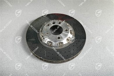 Brake disc, PCCB, 19", yellow caliper, right-hand drive, damaged