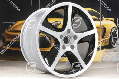 20" Felge Sport Techno, 10J x 20 ET55, silber + schwarz hochglanz