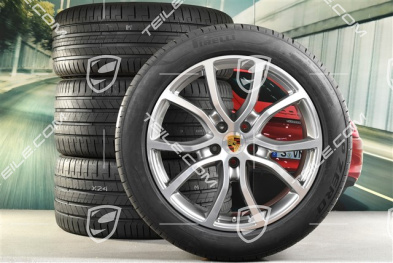 21" koła letnie Cayenne Exclusive Design, komplet, felgi 9,5J x 21 ET46 + 11,0J x 21 ET58 + NOWE opony letnie Pirelli P Zero 285/45 R21 + 315/40 R21, z czujnikami ciśnienia