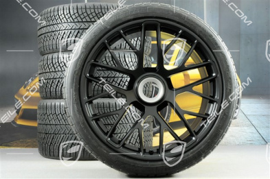 20" Turbo S central locking winter wheel set for Turbo S, wheels 8,5J x 20 ET51 + 11J x 20 ET59 + Michelin Pilot Alpin PA4 winter tyres 245/35 R20+295/30 R20, TPMS, black satin mat
