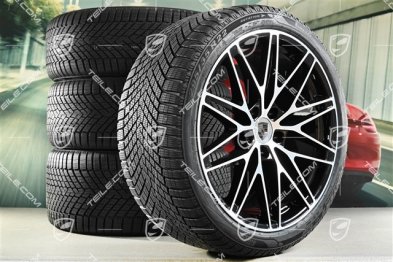 22-inch Macan RS Spyder Design winter wheel set, rims 9J x 22 ET29 + 11J x 22 ET47 + NEW Pirelli winter tyres 255/40 R22 + 295/35 R22, black high gloss