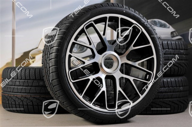 GT3 20" koła zimowe, komplet, "Turbo S" central. moc., 9J x 20 ET51 + 11J x 20 ET59 + opony zimowe Michelin 245/35 R20+295/30 R20, czujniki RDK