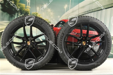 20-inch "Macan S" winter wheels set, rims 9J x 20 ET26 + 10J x 20 ET19, Michelin winter tyres 265/45 R 20 + 295/40 R 20, black high gloss, with TPMS