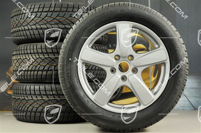 19" winter wheels set Cayenne Sport Classic, rims 8,5J x 19 ET59 + Dunlop winter tires 265/50 R19, GT-Silver Metallic, with TPM