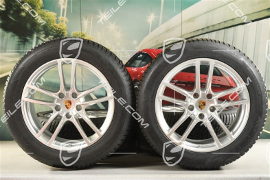 20" koła zimowe Cayenne Sport, komplet, felgi 9J x 20 ET50 + 10,5J x 20 ET55 + NOWE opony zimowe Hankook 255/55 R20 + 295/45 R20, z czujnikami ciśnienia