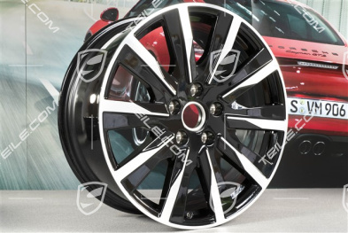 20" komplet felg Taycan Tequipment Design, 9J x 20 ET54 + 11J x 20 ET60, czarny wysoki połysk