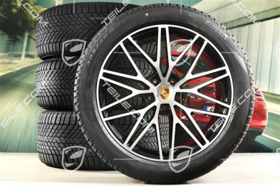21" koła zimowe RS Spyder Design, komplet, felgi 9,5J x 21 ET46 + 11,0J x 21 ET58 + NOWE opony zimowe Pirelli 285/45 R21 + 305/40 R21, z czujnikami ciśnienia, czarny wysoki połysk