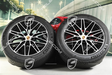 21-inch Cayenne "RS Spyder Design" winter wheel set, rims 9,5J x 21 ET46 + 11,0J x 21 ET49 + Michelin Pilot Alpin 5 SUV winter tyres 285/45 R21 + 305/40 R21, with TPMS, black high gloss
