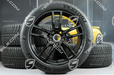 20-inch Cayenne Sport winter wheel set, rims 9J x 20 ET50 + 10,5J x 20 ET64 + NEW Michelin winter tyres 275/45 R20 + 305/40 R20, with TPMS, black high-gloss