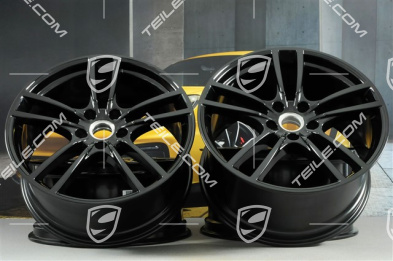 21" Felgensatz Cayenne Turbo, 11J x 21 ET58 + 9,5J x 21 ET46, schwarz hochglanz