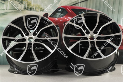 21" Komplet felg Cayenne Exclusive Design, 11J x 21 ET49 + 9,5J x 21 ET46, do Cayenne Coupé, czarny wysoki połysk