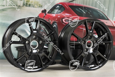 17-inch wheel set Boxster II, 6,5J x 17 ET55 + 8J x 17 ET40, black high gloss