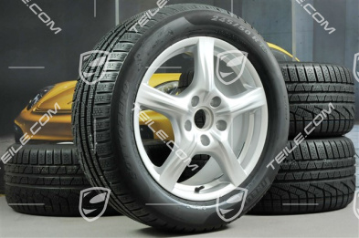 18" Komplet kół zimowych Panamera, 8J x 18 ET 59 + 9J x 18 ET 53, z oponami zimowymi Pirelli Sottozero II 245/50 R18 + 275/45 R18, bez czujników ciśnienia