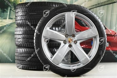 21" "Sport Classic" GT-Silbermetallic Sommerräder Satz, Felgen 9J x 21 ET26 + 10J x 21 ET19, Sommerreifen 265/40 R 21 + 295/35 R 21, RDK-Sensoren