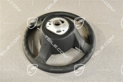 Sports steering wheel, plain leather, black