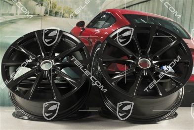 19" Boxster S Felgensatz, 8J x 19 ET57 + 10J x 19 ET45, schwarz seidenmatt