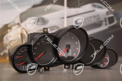 Instrument cluster, silver face gauges, Cayenne S