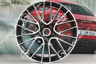 21-inch wheel rim set Cayenne RS Spyder, 11J x 21 ET58 + 9,5J x 21 ET46, black high gloss