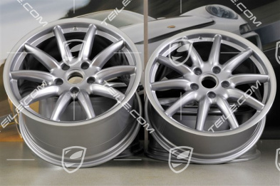 19" Komplet felg Carrera Sport, 8,5J x 19 ET55 + 11,5J x 19 ET50, GT Silver.