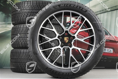 20" "RS Spyder Design" Winterräder Satz, Felgen 9J x 20 ET26 + 10J x 20 ET19 + NEUE Michelin Latitude Alpin 2 Winterreifen 265/45 R 20 + 295/40 R 20, mit RDK-Sensoren, schwarz hochglanz