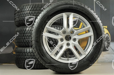 18-inch winter wheels set "Cayenne S" facelift 2014->, alloy rims 8J x 18 ET53 + NEW Michelin winter tyres 255/55 R18, with TPM