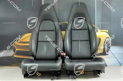 Seats, manual adjustment, leatherette, black, set (L+R)
