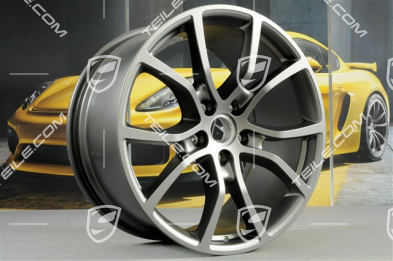 21" Felgensatz Cayenne ExclusiveDesign, 11J x 21 ET58 + 9,5J x 21 ET46, Platinum-Seidenmatt