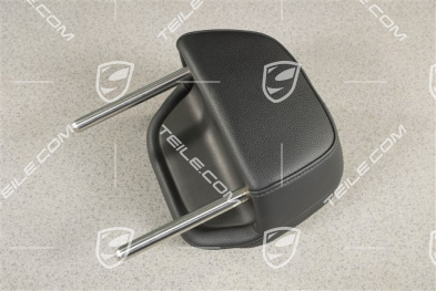 Kopfstuetze hinten, Leder, Schwarz, Mitte