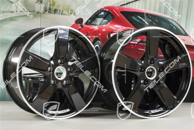 19-inch Cayman S wheel set, 8J x 19 x ET 57 + 9,5J x 19 x ET 45, wheel spokes in black