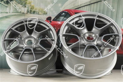 20"+21" komplet felg Turbo S Exclusive Design, 9,5J x 20 ET44 + 12J x 21 ET70, platynowy srebrny