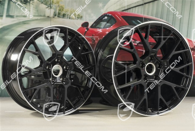 20+21-inch wheel rim set RS Spyder, rims: front 8,5J x 20 ET53 + rear 11,J x 21 ET67, black high gloss