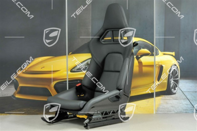 Sportschalensitz, klappbar, Leder, Schwarz, L