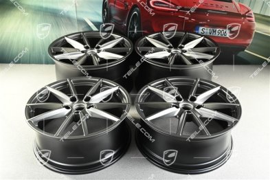 20"+21" Komplet felg Carrera S, 8,5J x 20 ET53 + 11J x 21 ET66, platinum satynowy półmat