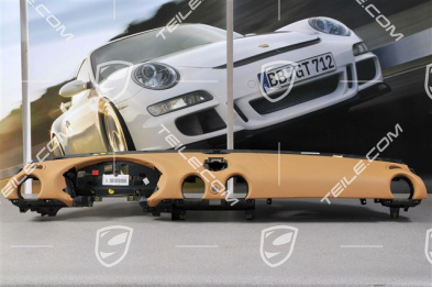 Schalttafel Verkleidung, Oberteil, Leder Sandbeige