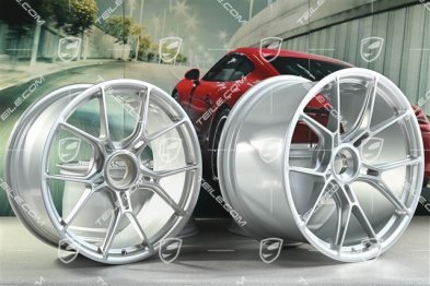 20"+21" GT3 Felgen Satz, 9,5J x 20 ET46 + 12J x 21 ET45, Brilliantsilber