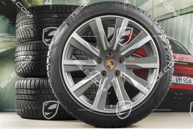 20" koła zimowe Taycan Tequipment Design, komplet, felgi 9J x 20 ET54 + 11J x 20 ET60, opony zimowe Pirelli 245/45 R20 + 285/40 R20