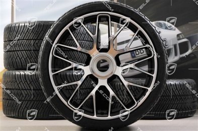 20" Turbo S Zentralverschluss Winterräder Satz für Turbo S, Felgen 8,5J x 20 ET51 + 11J x 20 ET59 + NEUE Michelin Pilot Alpin PA4 Winterreifen 245/35 R20+295/30 R20, RDK-Sensoren