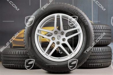 18-inch "Macan S" summer wheel set, rims 8J x 18 ET21 + 9J x 18 ET21, Michelin Latitude Sport tyres 235/60 ZR 18 + 255/55 ZR 18, with TPMS