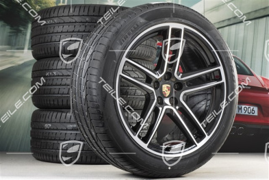 20" Turbo Sommerräder Satz, Felgen 9J x 20 ET26 + 10J x 20 ET19 + Pirelli Sommerreifen 265/45 R20 + 295/40 R20, mit RDK-Sensoren