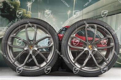 22-inch Cayenne Coupé GT summer wheel set, rims 10J x 22 ET48 + 11,5J x 22 ET52 + NEW Pirelli P Zero summer tyres 285/35 R22 + 315/30 R22, with TPMS