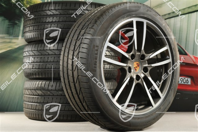 20" koła letnie Cayenne Sport, komplet, felgi 9J x 20 ET50 + 10,5J x 20 ET64 + NOWE opony letnie Pirelli 275/45 R20 + 305/40 R20, z czujnikami ciśnienia
