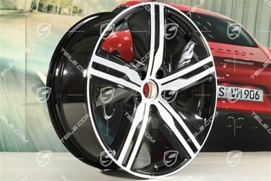 22-inch Macan Exclusive Design wheel rim set, 9J x 22 ET29 + 11J x 22 ET47, black high gloss
