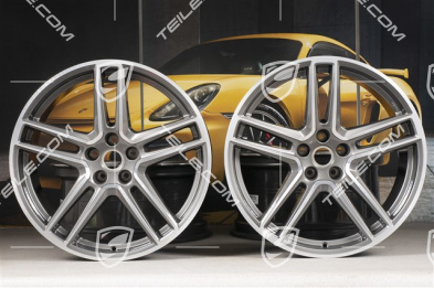 20-inch wheel rim set "Macan Turbo", 9J x 20 ET26 + 10J x 20 ET19, BORBET, Titanium