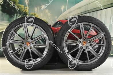 20" Panamera Turbo Winterräder Satz, Felgen 9,5J x 20 ET71 + 10,5J x 20 ET71 + NEUE Bridgestone Winterreifen 275/40 R20 + 315/35 R20, Adamantium