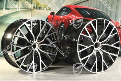 20-inch Turbo S Aero Design wheel rim set, 9J x 20 ET54 + 11J x 20 ET60, black high gloss + glossy Surface