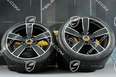 20" Sommerräder Satz Carrera Sport, Felgen 8,5J x 20 ET49 + 11,5J x 20 ET56 + Sommerreifen 245/35 R20 + 305/30 R20, schwarz hochglanz
